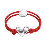 Браслет Контакт Beat, с серебром и красным шнуром