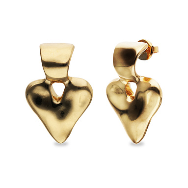 Купить Серьги Сердце Beat, с золотом - Фото 5