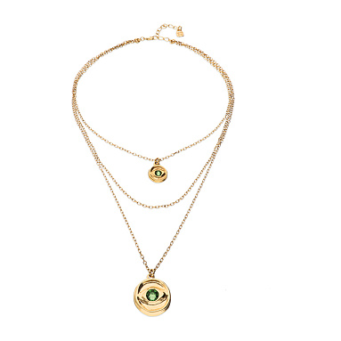 Купить Ожерелье глаз Ser Intuitiva с зеленым кристаллом, с золотом - Фото 7