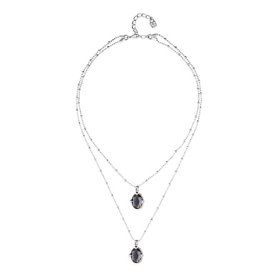 Купить Двойное ожерелье Ser Deslumbrante с черным кристаллом, с серебром - Фото 6