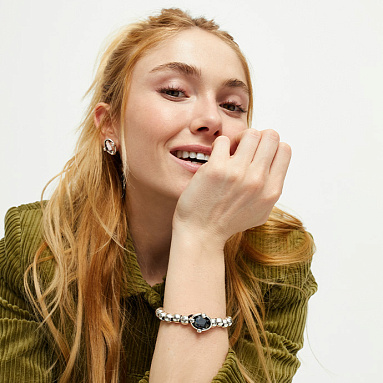 Купить Браслет Ser Deslumbrante с черным кристаллом, с серебром - Фото 9