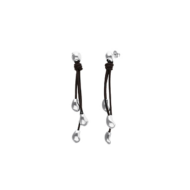 UNOde50 Серьги Кардия, с серебром и кожей onesize PEN1097MARMTL0U, фото 2