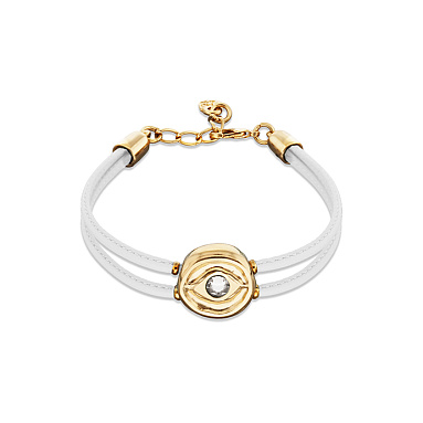 Купить Кожаный браслет глаз Ser Intuitiva с белым кристаллом, с золотом - Фото 6