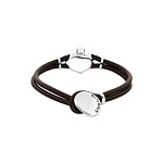 Кожаный браслет Ser Deslumbrante с розовым кристаллом, с серебром