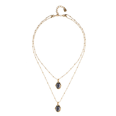 Купить Двойное ожерелье Ser Deslumbrante с черным кристаллом, с золотом - Фото 6