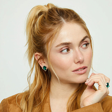 Купить Серьги Ser Deslumbrante с зеленым кристаллом, с серебром - Фото 8