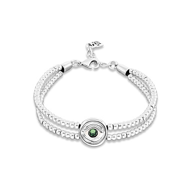 Купить Браслет глаз Ser Intuitiva с зеленым кристаллом, с серебром - Фото 6