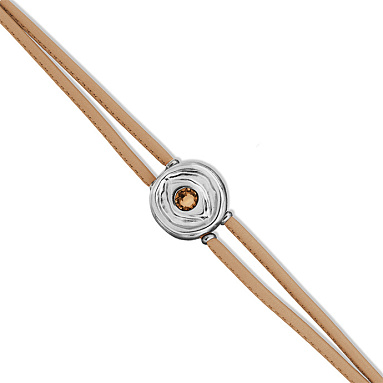 Купить Кожаный браслет глаз Ser Intuitiva с бежевым кристаллом, с серебром - Фото 8