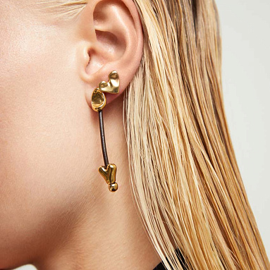 Купить Серьги Стрелы Купидона Beat, с золотом - Фото 8