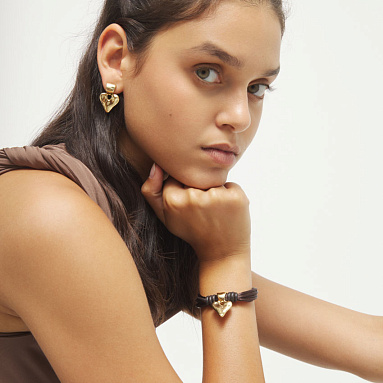 Купить Кожаный браслет Пути Beat, с золотом - Фото 10