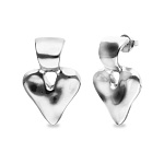 Серьги Сердце Beat, с серебром