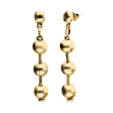 Купить Серьги Многоточие Beat, с золотом - Фото 3