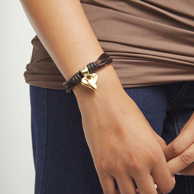 Купить Кожаный браслет Пути Beat, с золотом - Фото 9