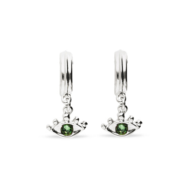 Купить Серьги глаза Ser Intuitiva с зелеными кристаллами, с серебром - Фото 6