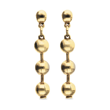 Купить Серьги Многоточие Beat, с золотом - Фото 4