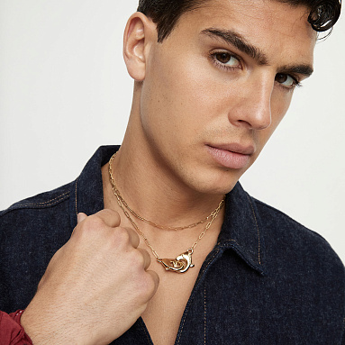 Купить Двойное ожерелье карабин Ser Inseparable, с золотом - Фото 10