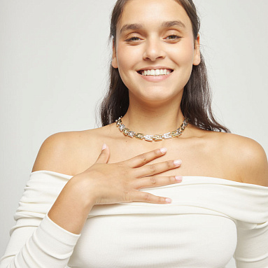 Купить Ожерелье Звенья ROOTS, с серебром и золотом - Фото 10