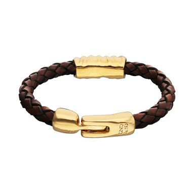 Купить Кожаный браслет Сплетение ROOTS, с золотом - Фото 8