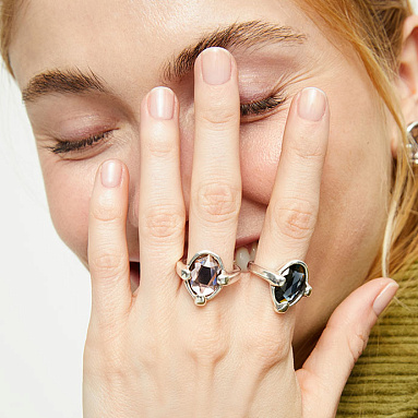 Купить Кольцо Ser Deslumbrante с овальным розовым кристаллом, с серебром - Фото 7