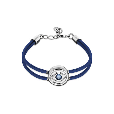 Купить Кожаный браслет глаз Ser Intuitiva с темно-синим кристаллом, с серебром - Фото 6