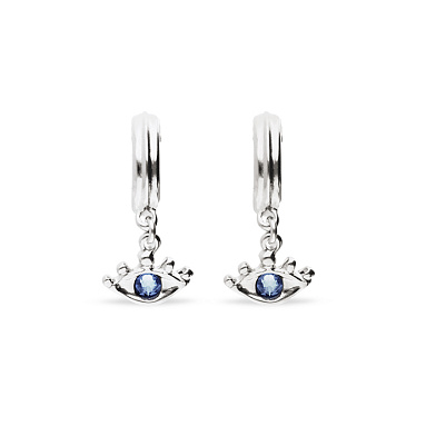 Купить Серьги глаза Ser Intuitiva с голубыми кристаллами, с серебром - Фото 6