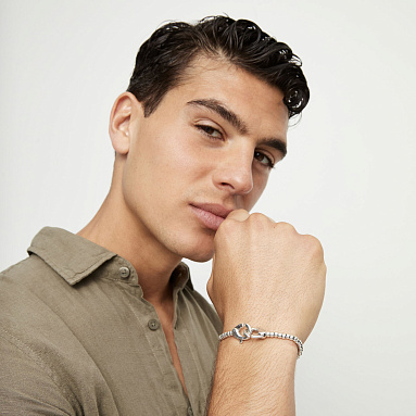 Купить Тонкий браслет карабин Ser Inseparable, с серебром - Фото 9