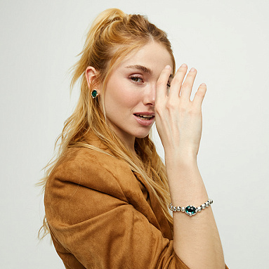 Купить Браслет Ser Deslumbrante с зеленым кристаллом, с серебром - Фото 10