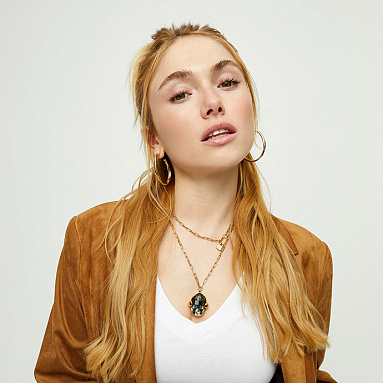 Купить Ожерелье Ser Deslumbrante с серым кристаллом, с золотом - Фото 9