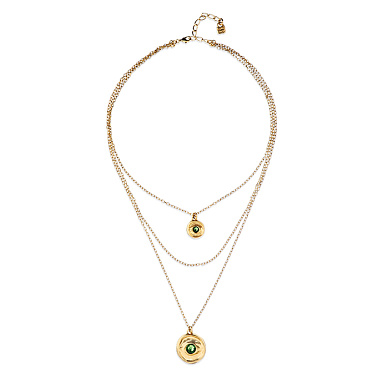 Купить Ожерелье глаз Ser Intuitiva с зеленым кристаллом, с золотом - Фото 6