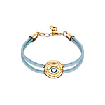Кожаный браслет глаз Ser Intuitiva с бирюзовым кристаллом, с золотом