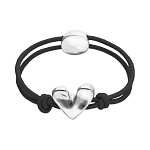 Браслет Контакт Beat, с серебром и черным шнуром