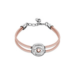 Кожаный браслет глаз Ser Intuitiva со светло-розовым кристаллом, с серебром
