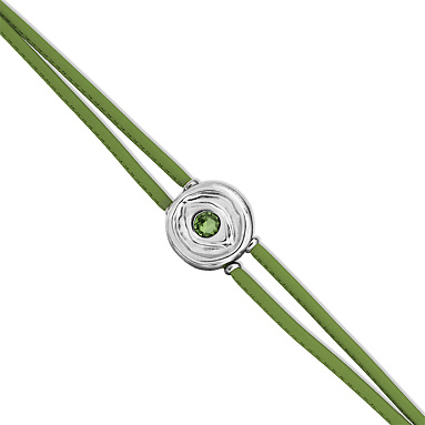 Купить Кожаный браслет глаз Ser Intuitiva с зеленым кристаллом, с серебром - Фото 8