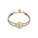 Кожаный браслет глаз Ser Intuitiva с кремовым кристаллом, с золотом