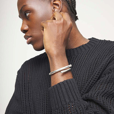 Купить Жесткий браслет Ветвь ROOTS, с серебром - Фото 8