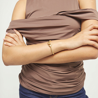 Купить Тонкий браслет карабин Ser Inseparable, с золотом - Фото 10