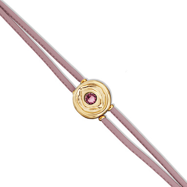 Купить Кожаный браслет глаз Ser Intuitiva с сиреневым кристаллом, с золотом - Фото 6