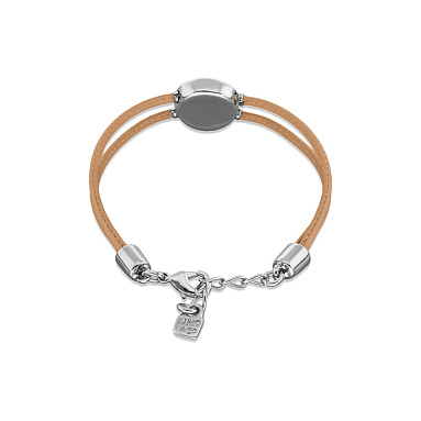 Купить Кожаный браслет глаз Ser Intuitiva с бежевым кристаллом, с серебром - Фото 7