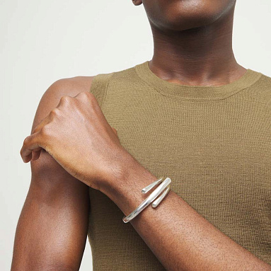 Купить Жесткий браслет Ветвь двойная ROOTS, с серебром - Фото 7