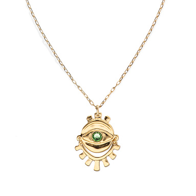 Купить Ожерелье глаз Ser Intuitiva с зеленым кристаллом, с золотом - Фото 8