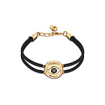 Кожаный браслет глаз Ser Intuitiva с черным кристаллом, с золотом