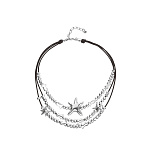 UNOde50 Колье Плеяда, с серебром и кожей, COL2093MARMTL0U