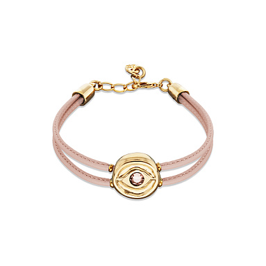 Купить Кожаный браслет глаз Ser Intuitiva с черным кристаллом, с золотом - Фото 6